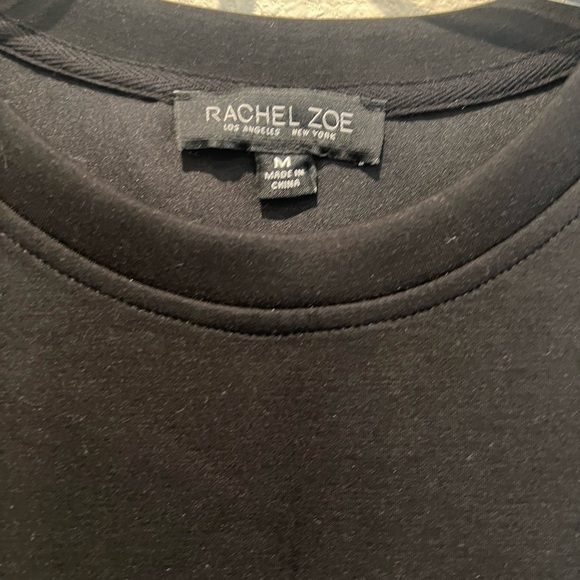 Rachel Zoe Black Strong Shoulder T-Shirt Dress Jersey Knit Sleeveless Sz M NWOT - Picture 7 of 7